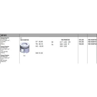 ПОРШЕНЬ DEUTZ 2012 101mm — STD (04258457)