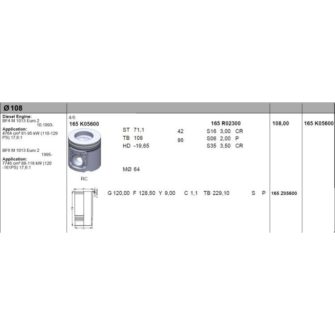 ПОРШЕНЬ DEUTZ 1013 108mm Euro 2 (04259101)